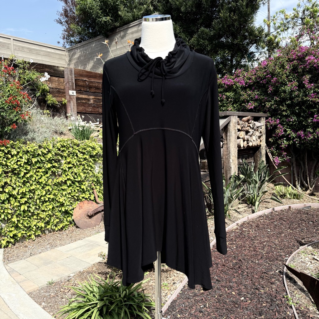 Sympli Black Cowl Neck Tunic Sweater